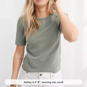 Aerie Feelin' Good Knit Half Sleeve T-Shirt